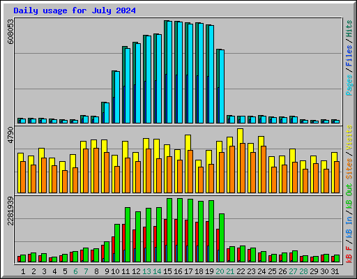 Daily usage for July 2024