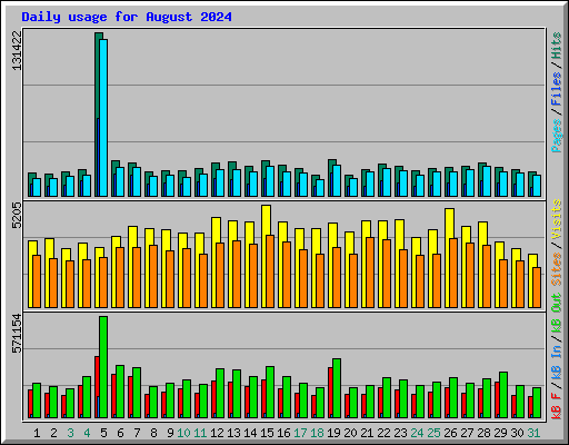 Daily usage for August 2024