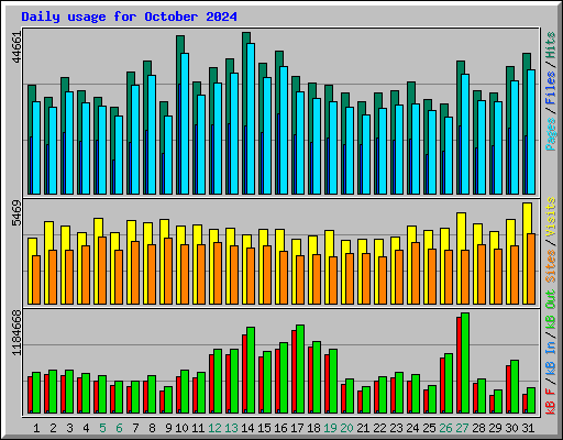 Daily usage for October 2024