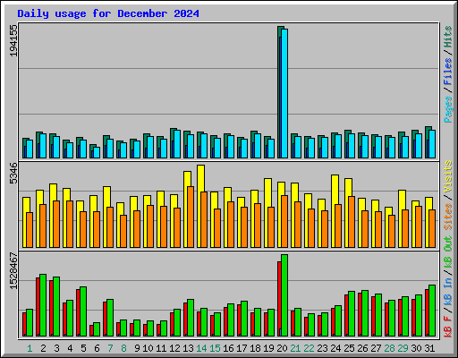 Daily usage for December 2024