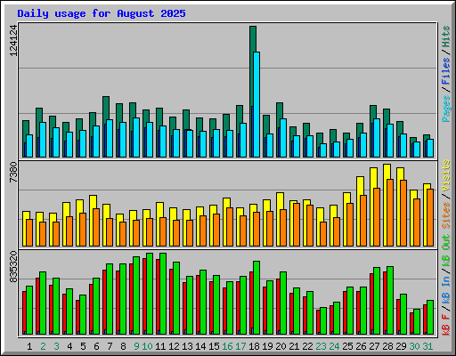 Daily usage for August 2025