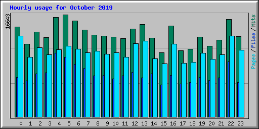 Hourly usage for October 2019