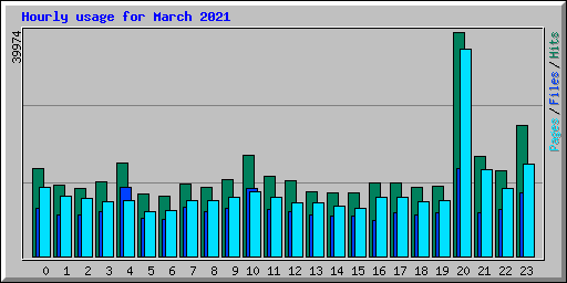 Hourly usage for March 2021