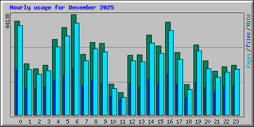 Hourly usage for December 2025