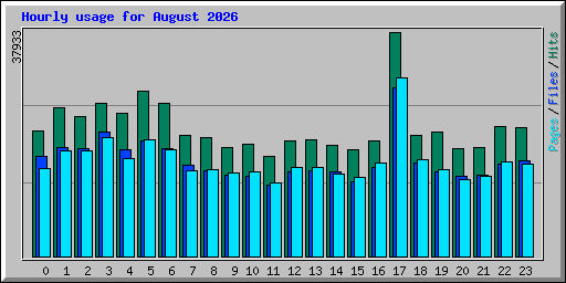 Hourly usage for August 2026